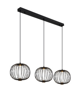Galway Bar Pendant Ceiling Light Matt Black 3x LED 3000K-1