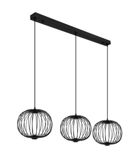 Galway Bar Pendant Ceiling Light Matt Black 3x LED 3000K-2