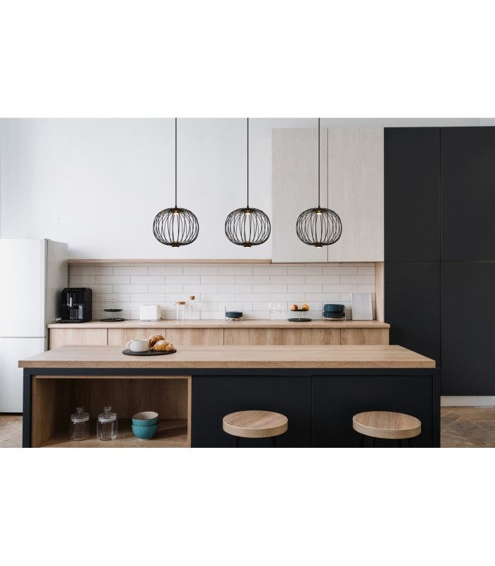 Galway Bar Pendant Ceiling Light Matt Black 3x LED 3000K-7