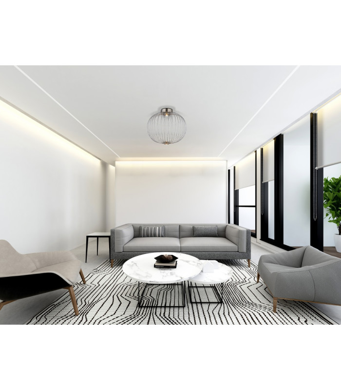 Galway 50cm Globe Ceiling Light Nickel Matt LED 3000K-5