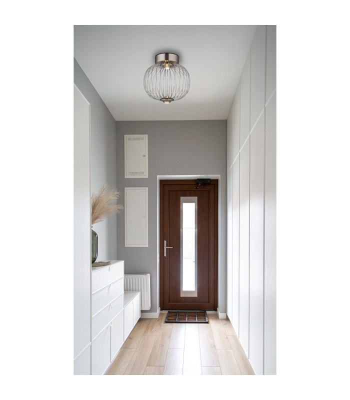 Galway 30cm Globe Ceiling Light Nickel Matt LED 3000K-5