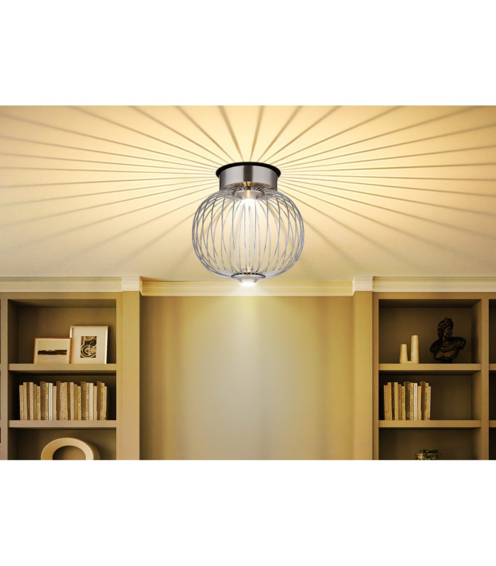 Galway 30cm Globe Ceiling Light Nickel Matt LED 3000K-6