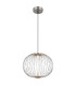 Galway 50cm Wire Frame Pendant Ceiling Light Nickel Matt LED 3000K-1