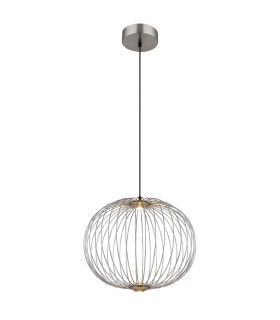 Galway 50cm Wire Frame Pendant Ceiling Light Nickel Matt LED 3000K-1