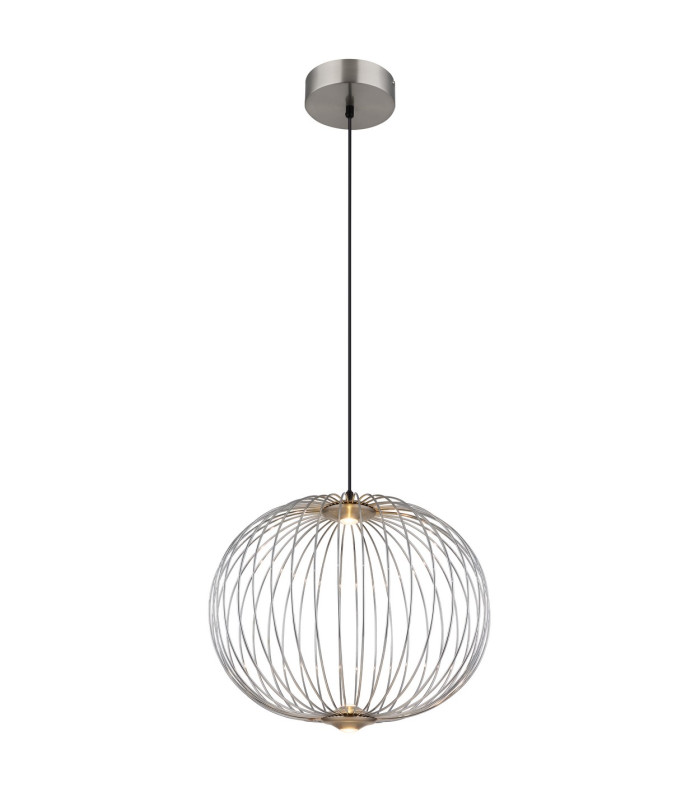 Galway 50cm Wire Frame Pendant Ceiling Light Nickel Matt LED 3000K-1