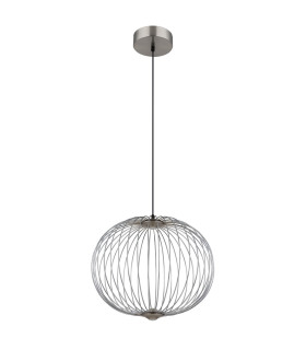 Galway 50cm Wire Frame Pendant Ceiling Light Nickel Matt LED 3000K-2