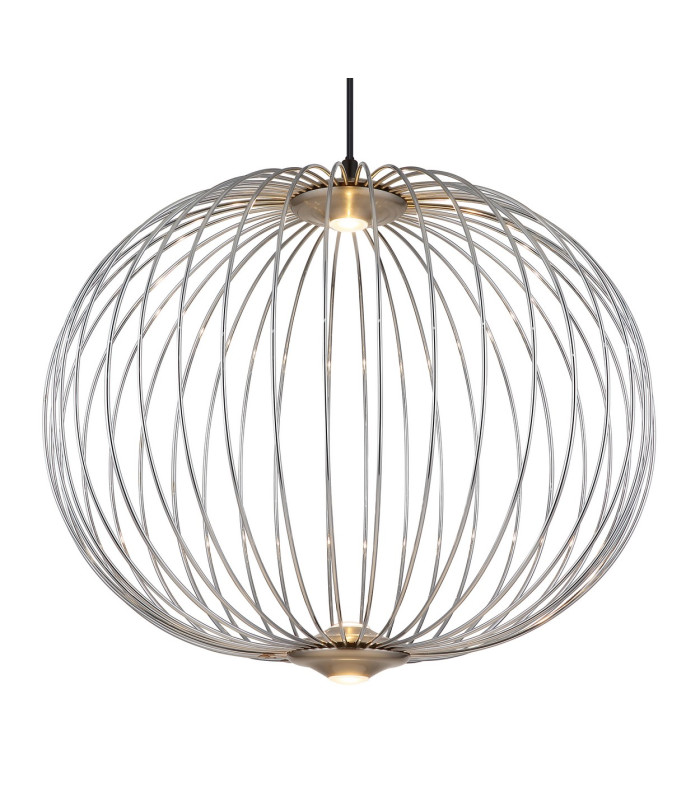 Galway 50cm Wire Frame Pendant Ceiling Light Nickel Matt LED 3000K-3