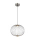 Galway 50cm Wire Frame Pendant Ceiling Light Nickel Matt LED 3000K-4