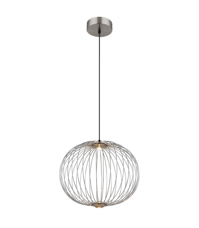 Galway 50cm Wire Frame Pendant Ceiling Light Nickel Matt LED 3000K-4