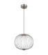 Galway 50cm Wire Frame Pendant Ceiling Light Nickel Matt LED 3000K-5