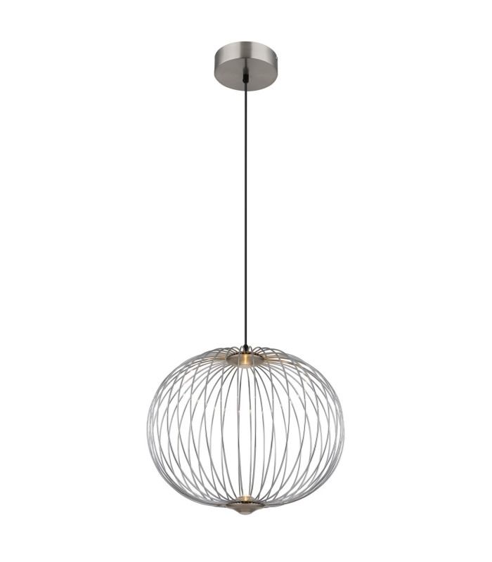 Galway 50cm Wire Frame Pendant Ceiling Light Nickel Matt LED 3000K-5