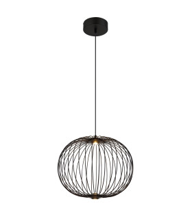 Galway 50cm Wire Frame Pendant Ceiling Light Matt Black LED 3000K-1