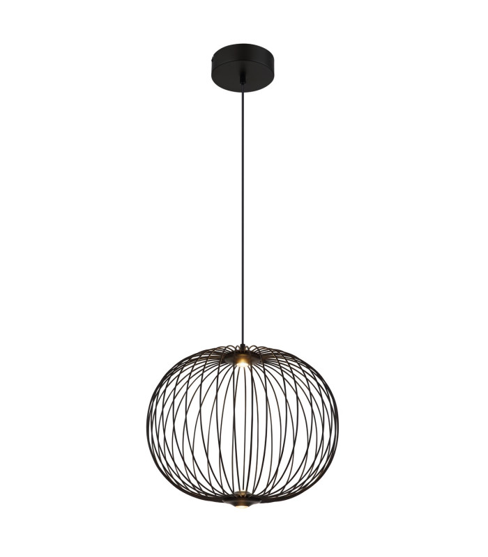 Galway 50cm Wire Frame Pendant Ceiling Light Matt Black LED 3000K-1