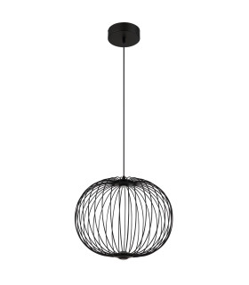 Galway 50cm Wire Frame Pendant Ceiling Light Matt Black LED 3000K-2