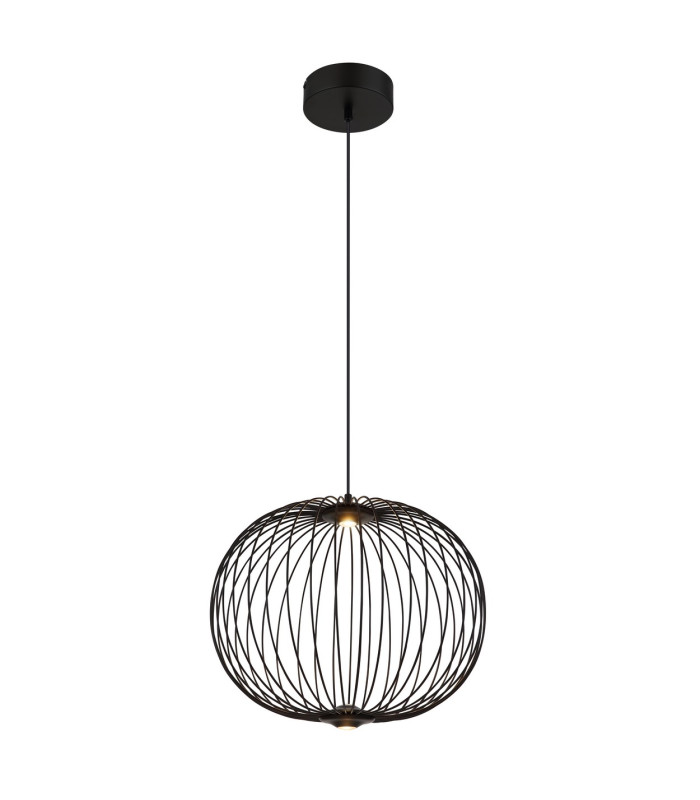 Galway 50cm Wire Frame Pendant Ceiling Light Matt Black LED 3000K-4