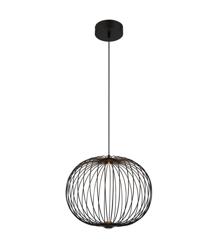 Galway 50cm Wire Frame Pendant Ceiling Light Matt Black LED 3000K-5