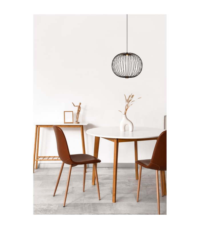Galway 50cm Wire Frame Pendant Ceiling Light Matt Black LED 3000K-6