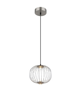 Galway 30cm Wire Frame Pendant Ceiling Light Nickel Matt LED 3000K-1