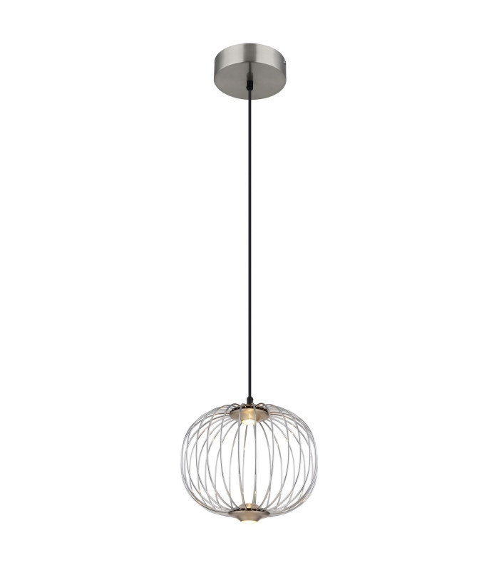 Galway 30cm Wire Frame Pendant Ceiling Light Nickel Matt LED 3000K-1