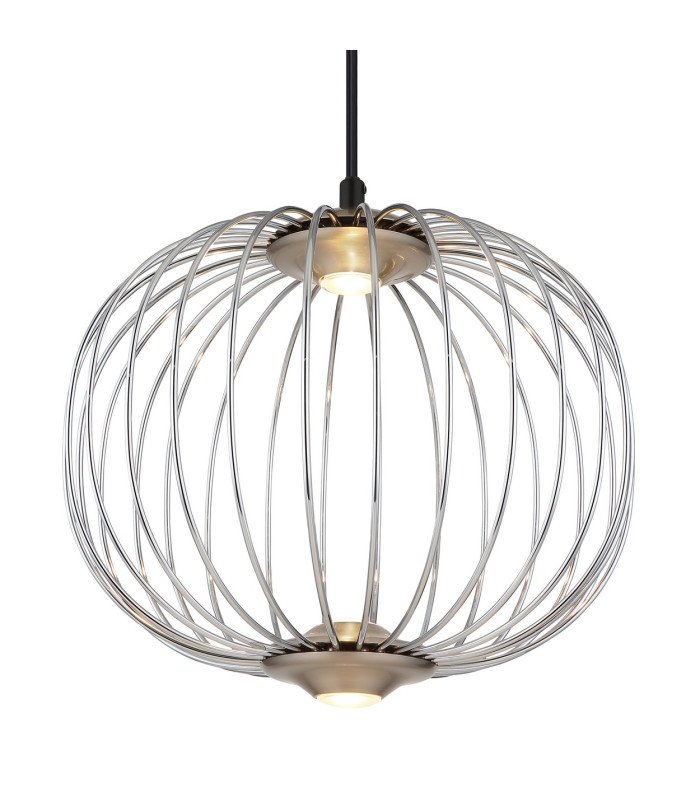 Galway 30cm Wire Frame Pendant Ceiling Light Nickel Matt LED 3000K-3