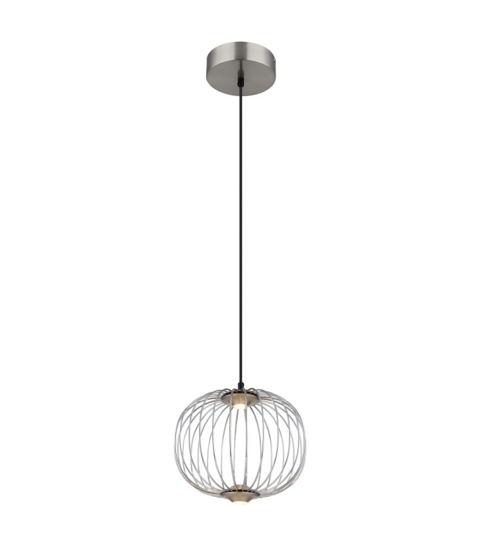 Galway 30cm Wire Frame Pendant Ceiling Light Nickel Matt LED 3000K-4