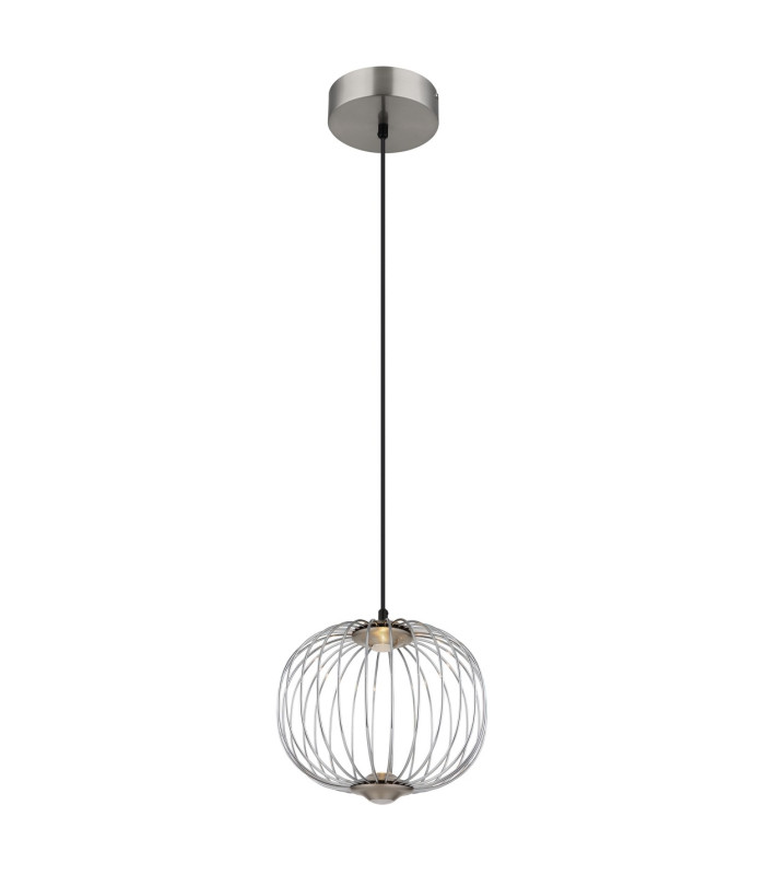 Galway 30cm Wire Frame Pendant Ceiling Light Nickel Matt LED 3000K-5