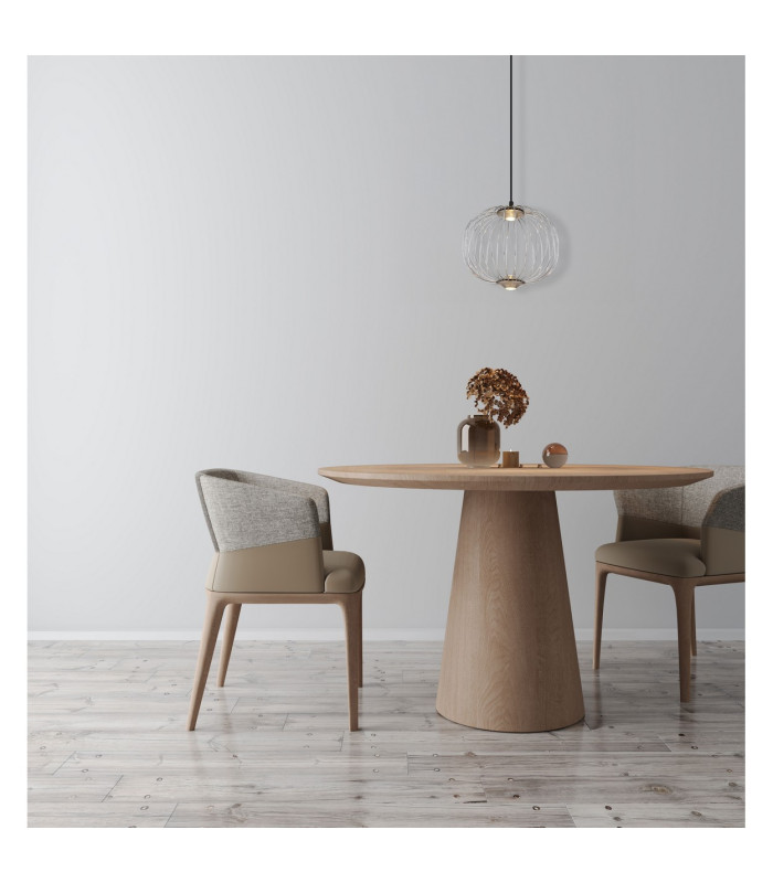 Galway 30cm Wire Frame Pendant Ceiling Light Nickel Matt LED 3000K-6
