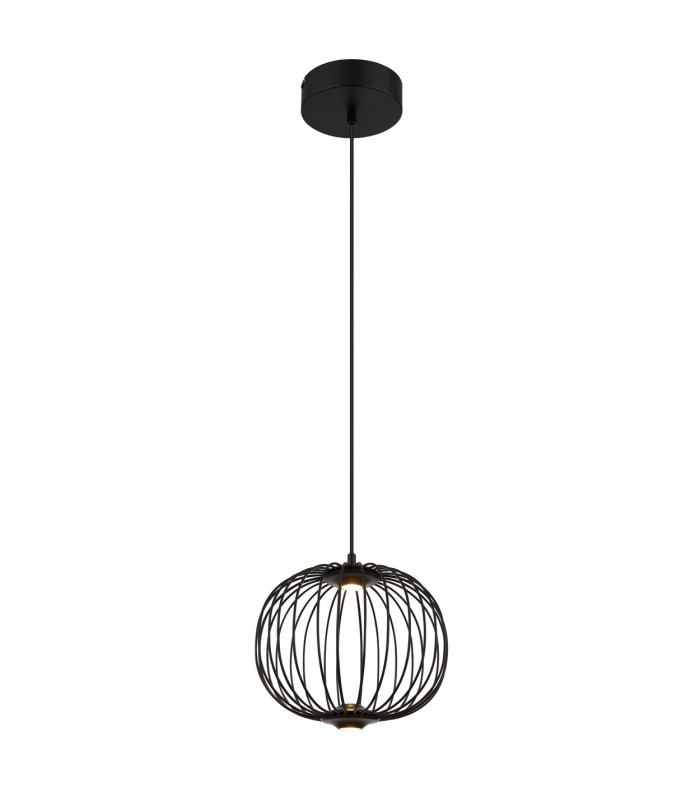 Galway 30cm Wire Frame Pendant Ceiling Light Matt Black LED 3000K-4