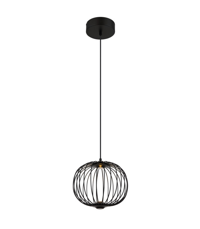 Galway 30cm Wire Frame Pendant Ceiling Light Matt Black LED 3000K-5