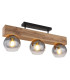 Moitas Ceiling Spotlight Bar Matt Black Smoke Glass Shade 3x E27-1