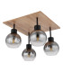Moitas Shade Cluster Ceiling Light Matt Black Smoke Glass Shade 4x E27-2