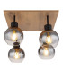 Moitas Shade Cluster Ceiling Light Matt Black Smoke Glass Shade 4x E27-3