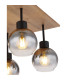 Moitas Shade Cluster Ceiling Light Matt Black Smoke Glass Shade 4x E27-4