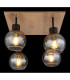 Moitas Shade Cluster Ceiling Light Matt Black Smoke Glass Shade 4x E27-6