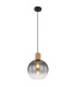Moitas Dome Pendant Ceiling Light Matt Black Smoke Glass Shade 1x E27-1