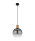 Moitas Dome Pendant Ceiling Light Matt Black Smoke Glass Shade 1x E27-2