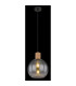 Moitas Dome Pendant Ceiling Light Matt Black Smoke Glass Shade 1x E27-4
