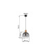 Moitas Dome Pendant Ceiling Light Matt Black Smoke Glass Shade 1x E27-7