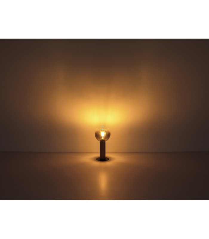 Moitas Globe Table Lamp Matt Black Smoke Glass Shade 1x E27-6