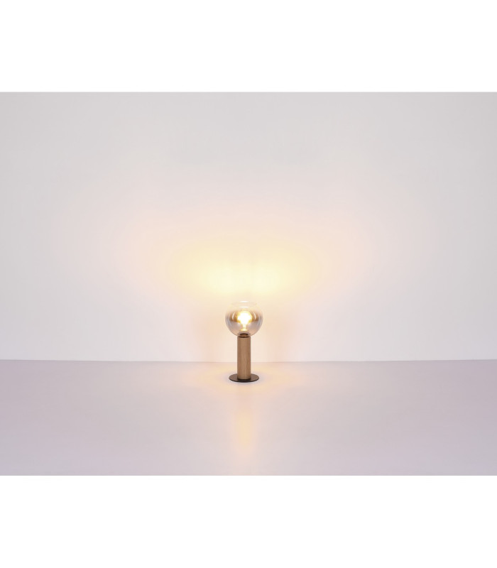 Moitas Globe Table Lamp Matt Black Smoke Glass Shade 1x E27-7