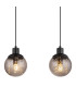 Richard Bar Pendant Ceiling Light Matt Black Smoke Glass Shade 3x E27-4