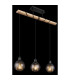 Richard Bar Pendant Ceiling Light Matt Black Smoke Glass Shade 3x E27-5