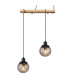 Richard Bar Pendant Ceiling Light Matt Black Smoke Glass Shade 4x E27-4