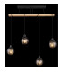 Richard Bar Pendant Ceiling Light Matt Black Smoke Glass Shade 4x E27-6