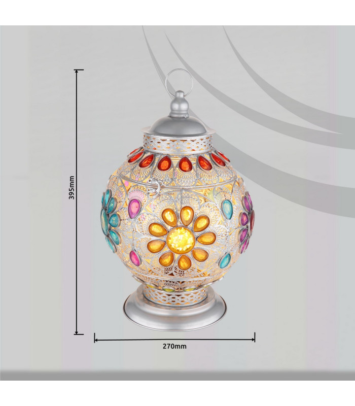 Gelasius Table Lamp Silver Colored 1x E27-9
