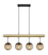 Fitz Bar Pendant Ceiling Light Matt Black 4x E27-3