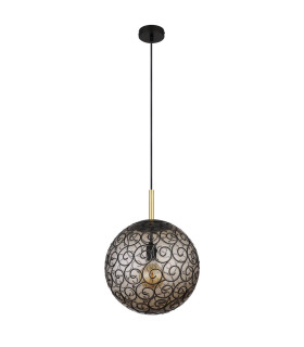 Fitz 35cm Globe Pendant Ceiling Light Matt Black 1x E27-2