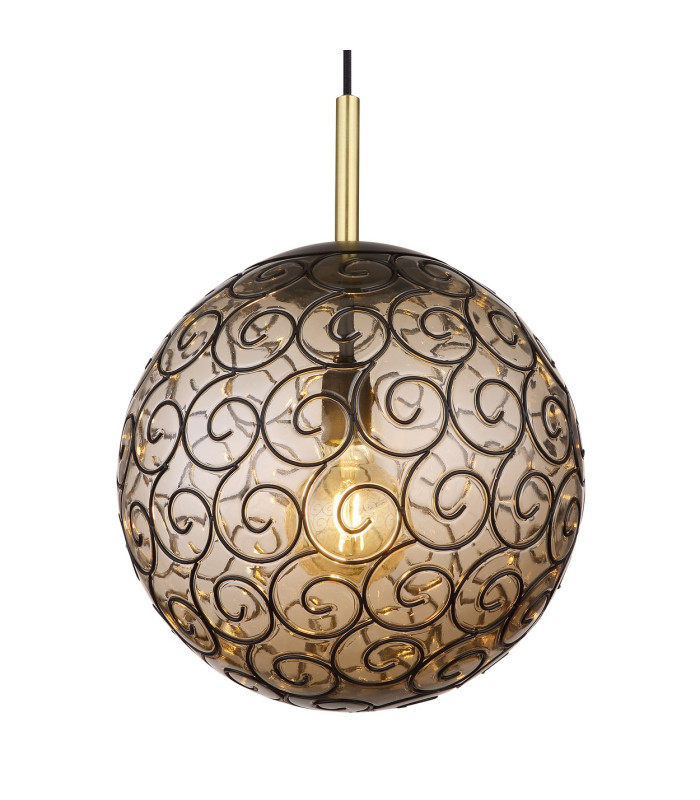 Fitz 35cm Globe Pendant Ceiling Light Matt Black 1x E27-3