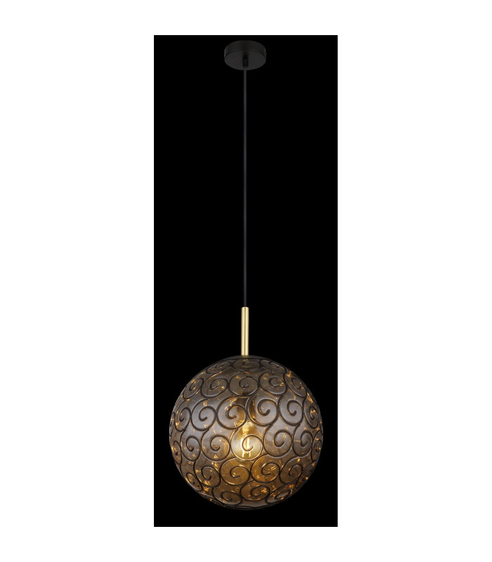Fitz 35cm Globe Pendant Ceiling Light Matt Black 1x E27-4
