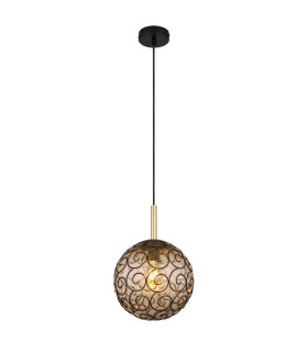 Fitz 25cm Globe Pendant Ceiling Light Matt Black 1x E27-1